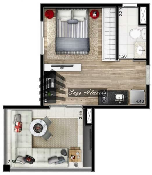 Apartamento, 1 quarto, 31 m² - Foto 42