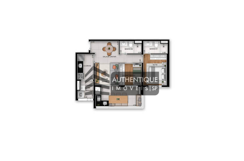 Apartamento à venda com 2 quartos, 65m² - Foto 7