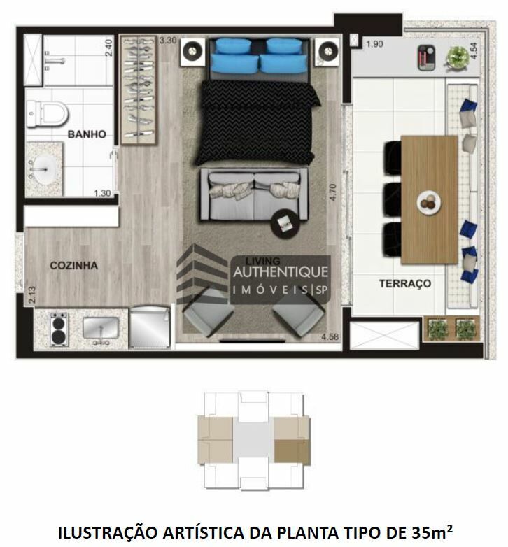 Apartamento à venda com 1 quarto, 38m² - Foto 37