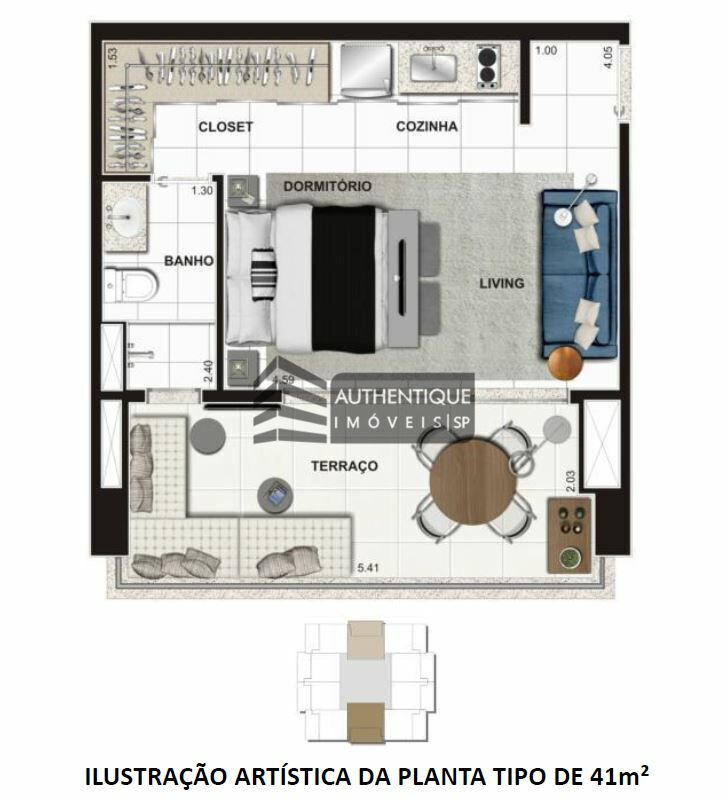 Apartamento à venda com 1 quarto, 38m² - Foto 38