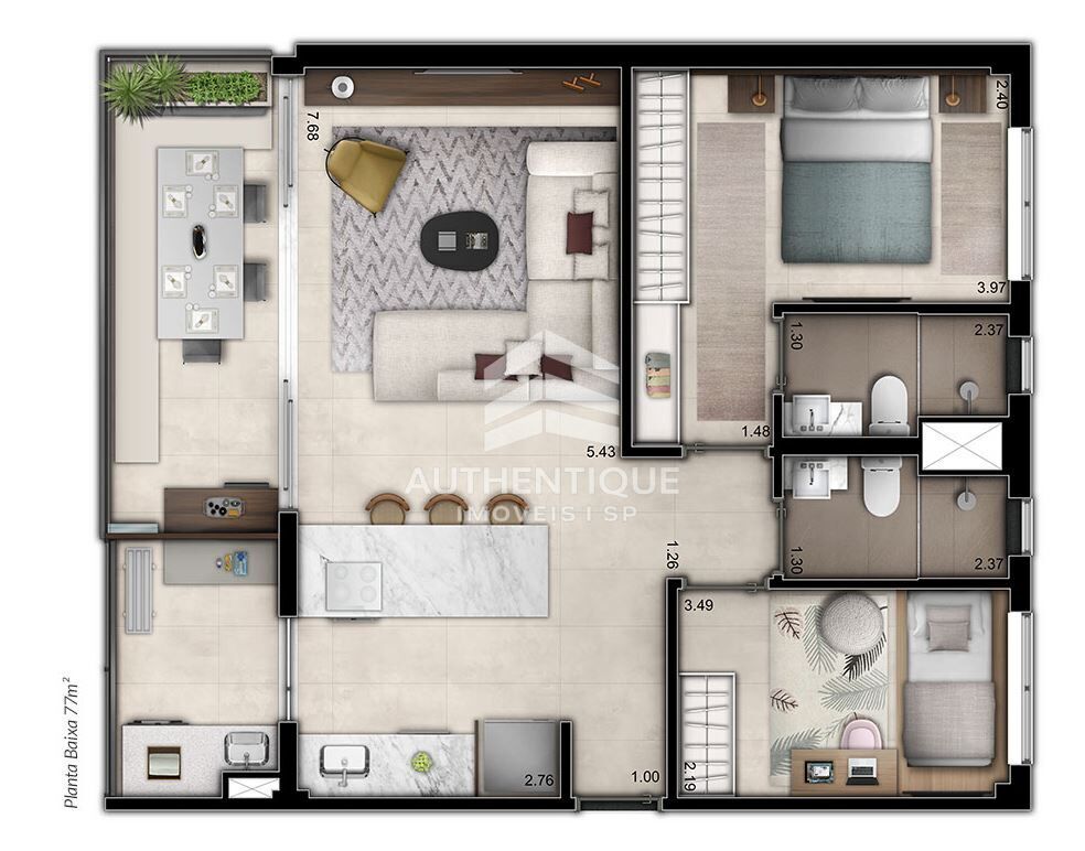 Apartamento, 2 quartos, 77 m² - Foto 11