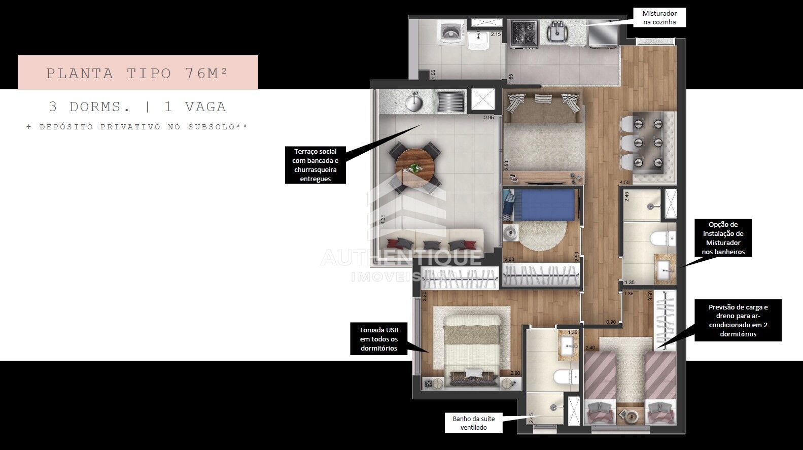 Apartamento, 2 quartos, 76 m² - Foto 12