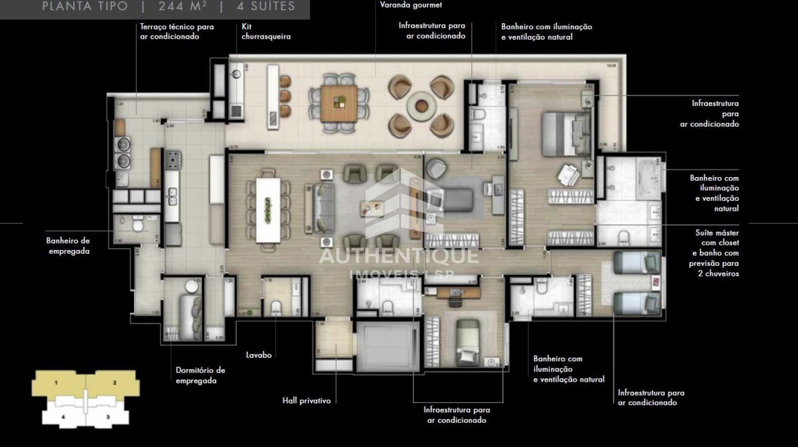 Apartamento, 3 quartos, 244 m² - Foto 42
