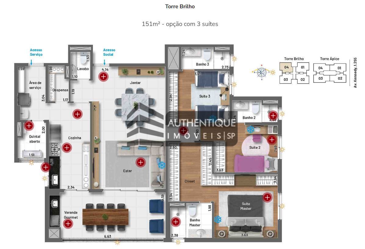 Apartamento à venda com 3 quartos, 151m² - Foto 33