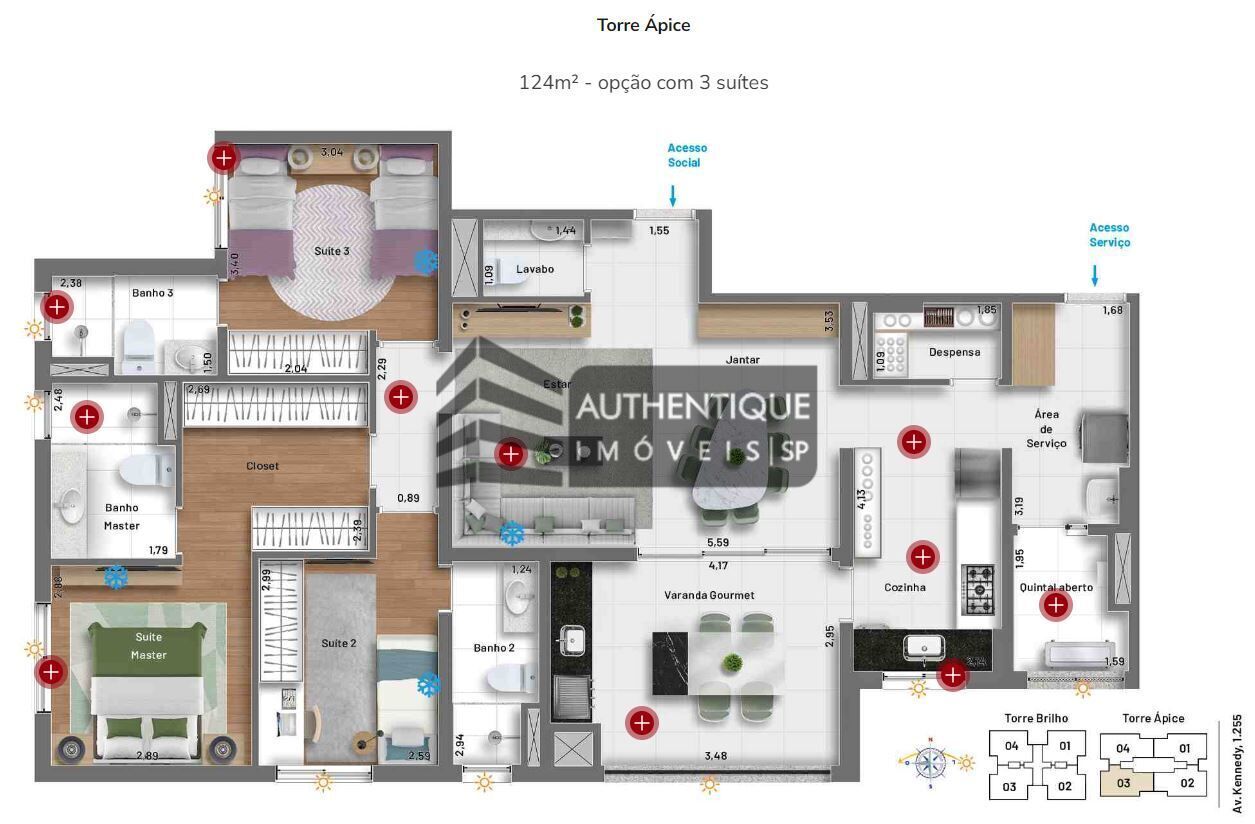 Apartamento à venda com 3 quartos, 151m² - Foto 35