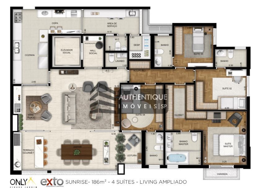 Apartamento à venda com 4 quartos, 186m² - Foto 44