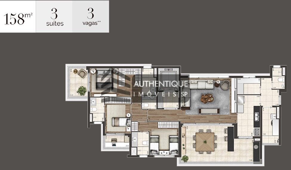 Apartamento à venda com 3 quartos, 158m² - Foto 23