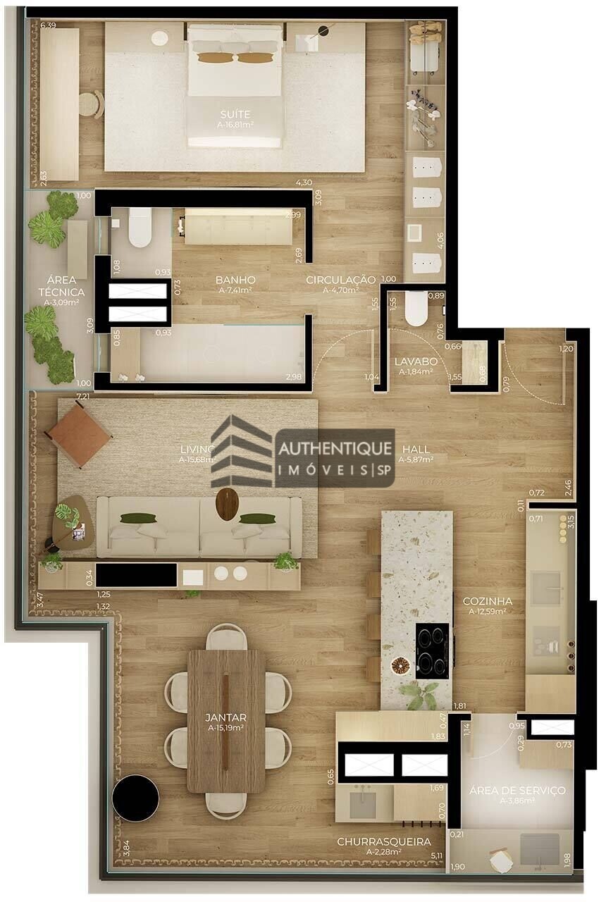 Apartamento à venda com 1 quarto, 92m² - Foto 27