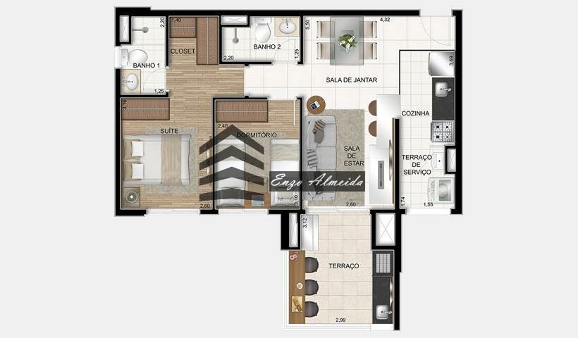 Apartamento à venda com 2 quartos, 67m² - Foto 33