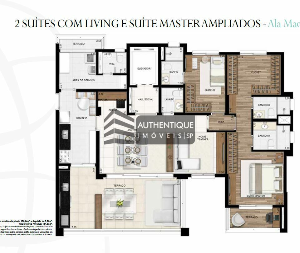 Apartamento à venda com 3 quartos, 134m² - Foto 13