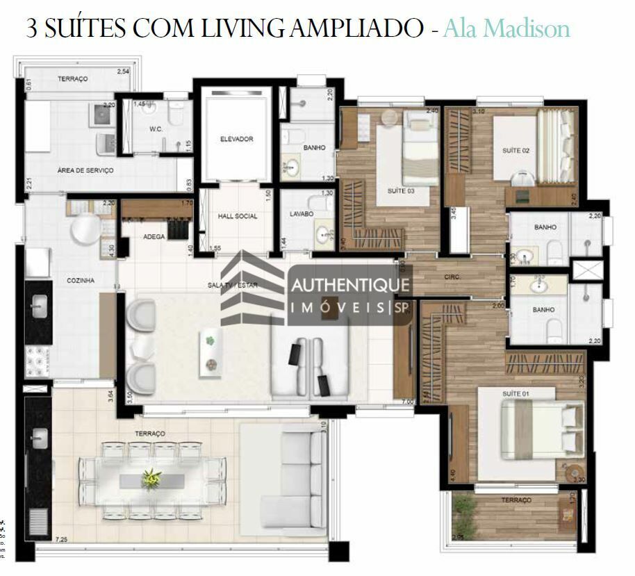 Apartamento à venda com 3 quartos, 134m² - Foto 14