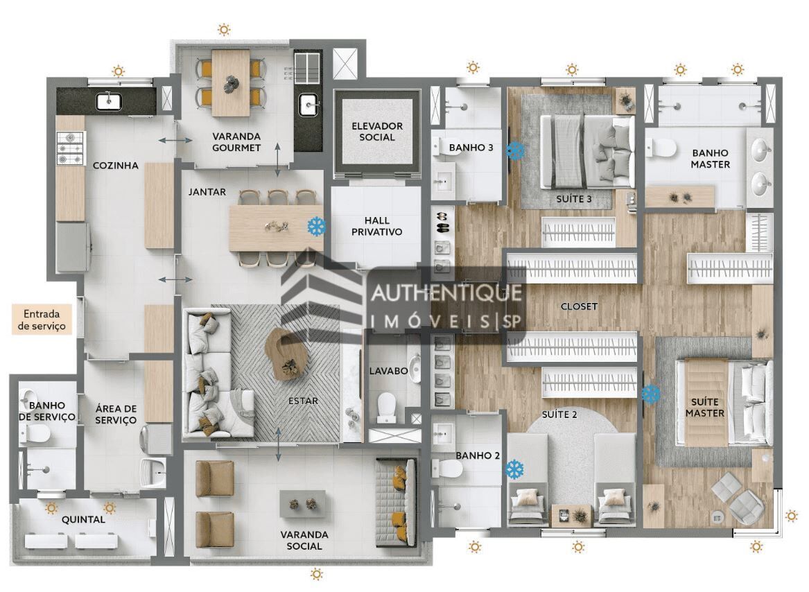 Apartamento à venda com 3 quartos, 157m² - Foto 4