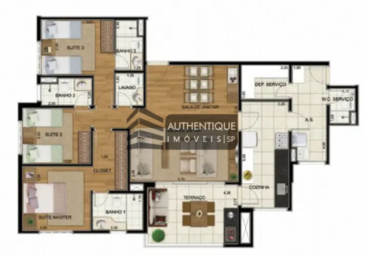 Apartamento à venda com 3 quartos, 150m² - Foto 6