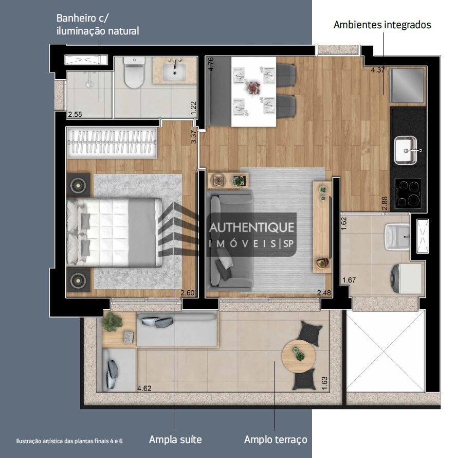 Apartamento à venda com 1 quarto, 53m² - Foto 10