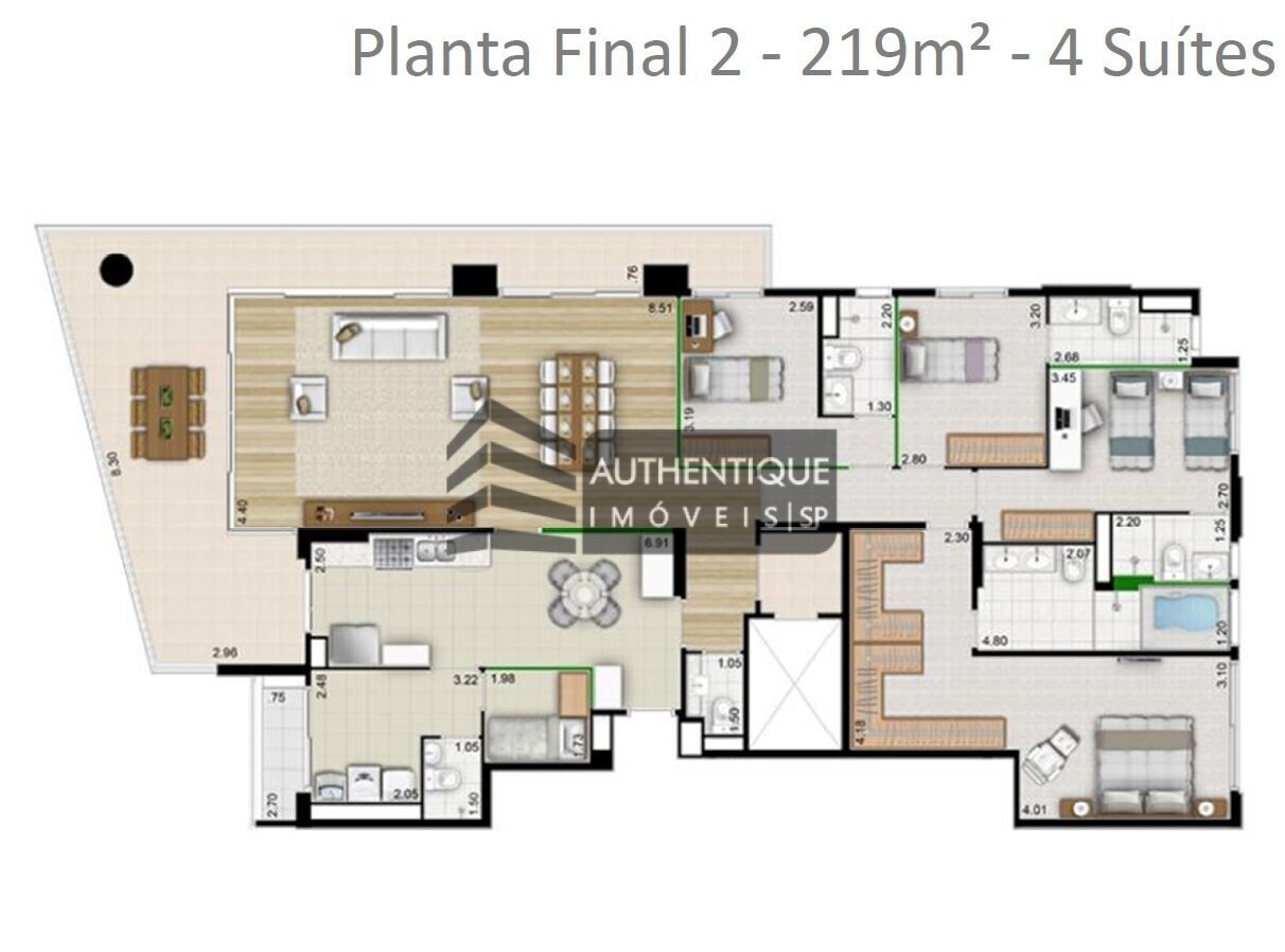 Apartamento à venda com 4 quartos, 219m² - Foto 15