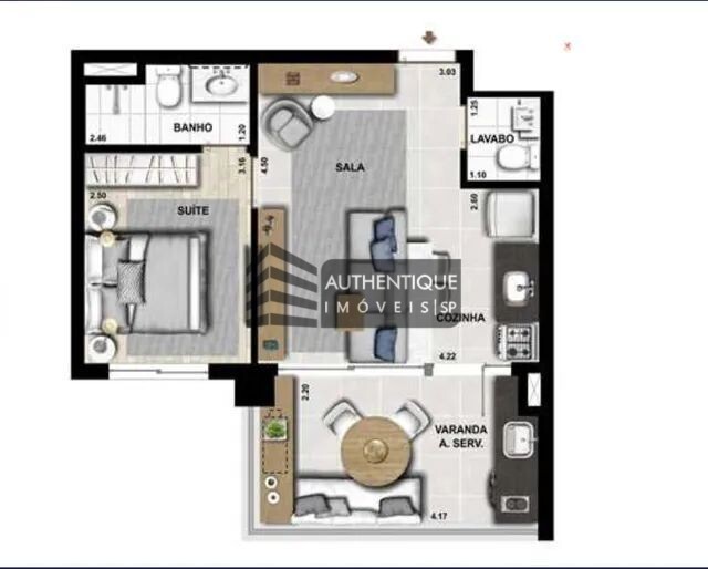 Apartamento à venda com 1 quarto, 44m² - Foto 7