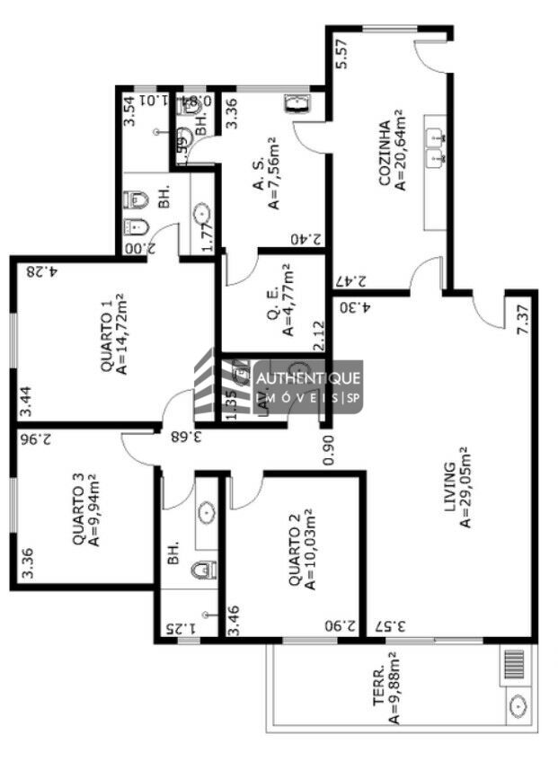 Apartamento à venda com 3 quartos, 134m² - Foto 25