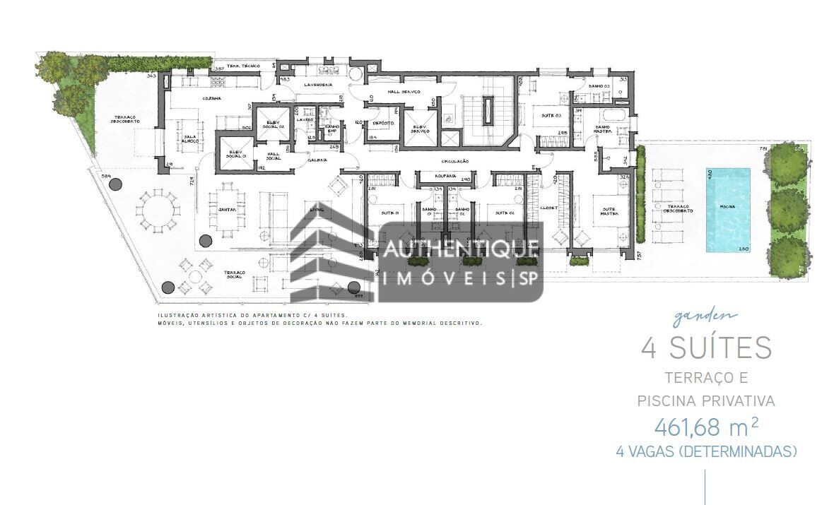 Apartamento à venda com 4 quartos, 293m² - Foto 14