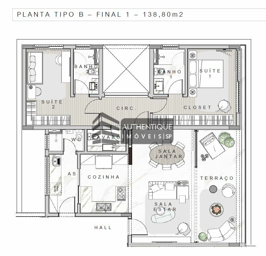 Apartamento à venda com 2 quartos, 147m² - Foto 14