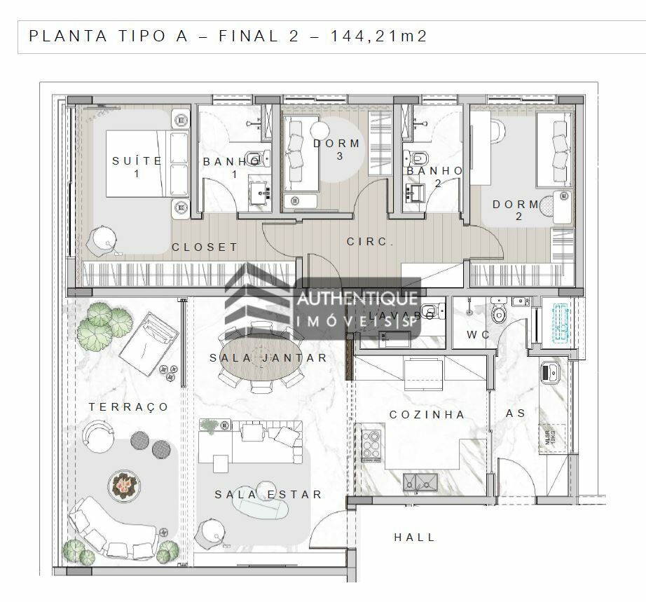 Apartamento à venda com 2 quartos, 147m² - Foto 15