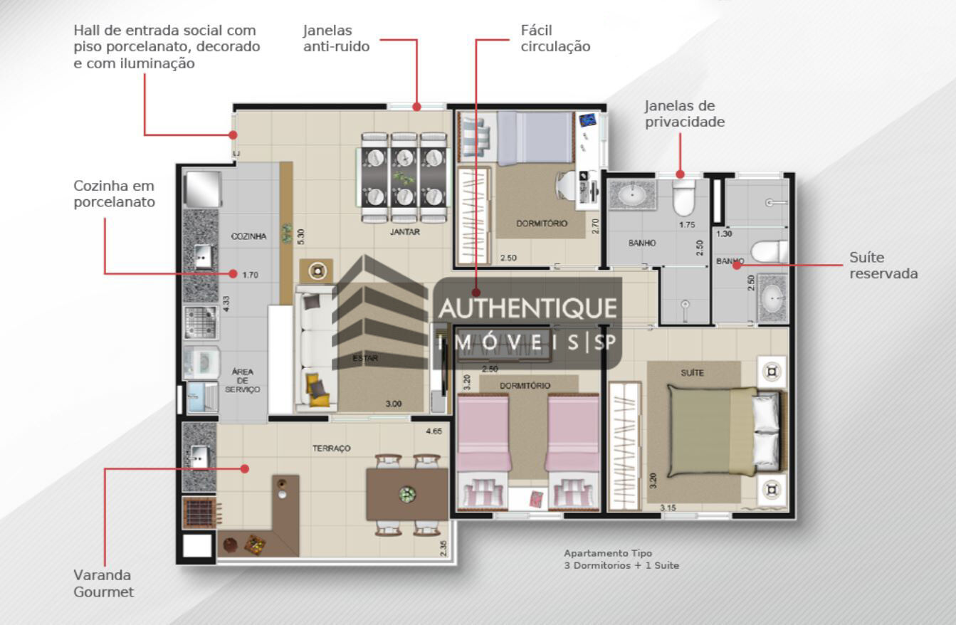 Apartamento à venda com 3 quartos, 80m² - Foto 14