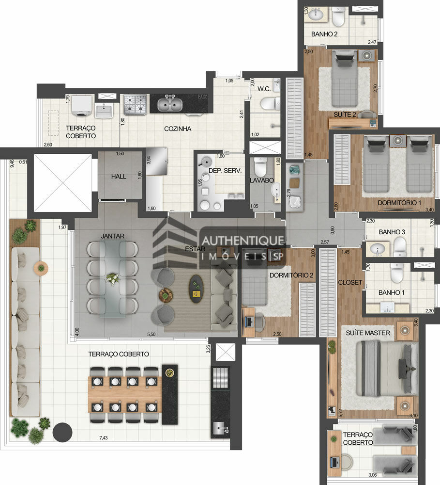 Apartamento à venda com 4 quartos, 283m² - Foto 54