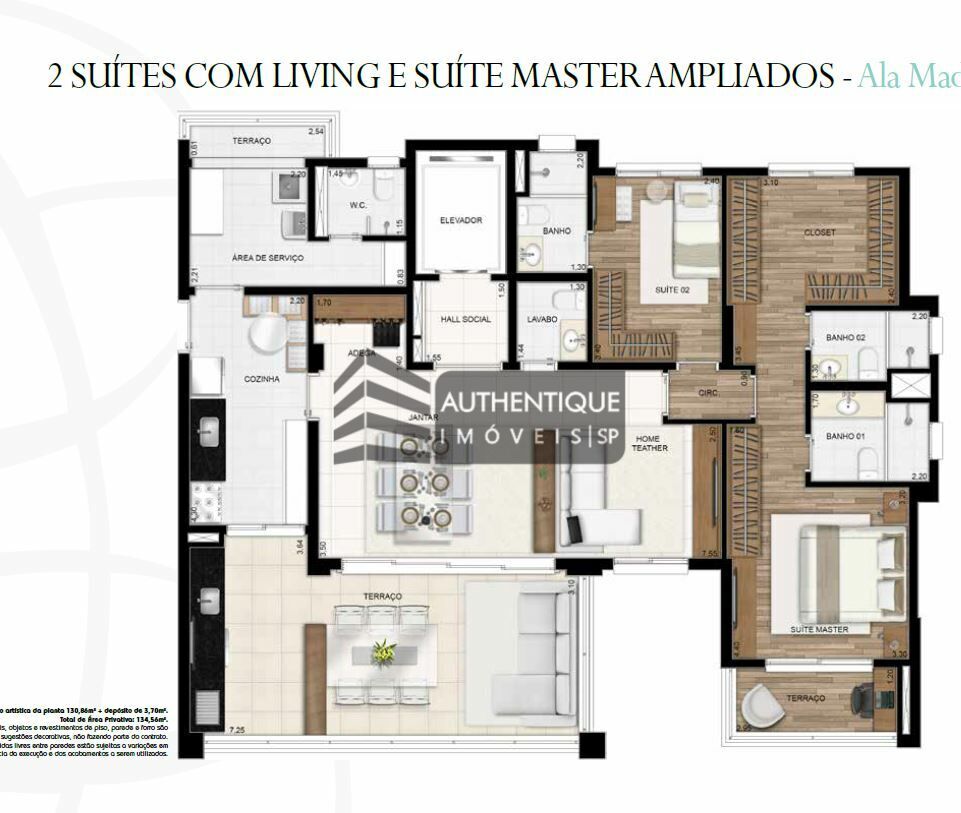 Apartamento à venda com 3 quartos, 134m² - Foto 37