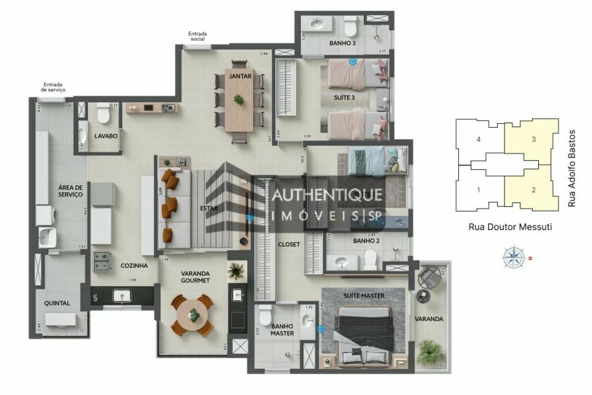 Apartamento à venda com 3 quartos, 117m² - Foto 47