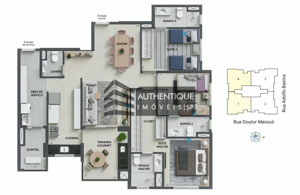 Apartamento à venda com 3 quartos, 117m² - Foto 46