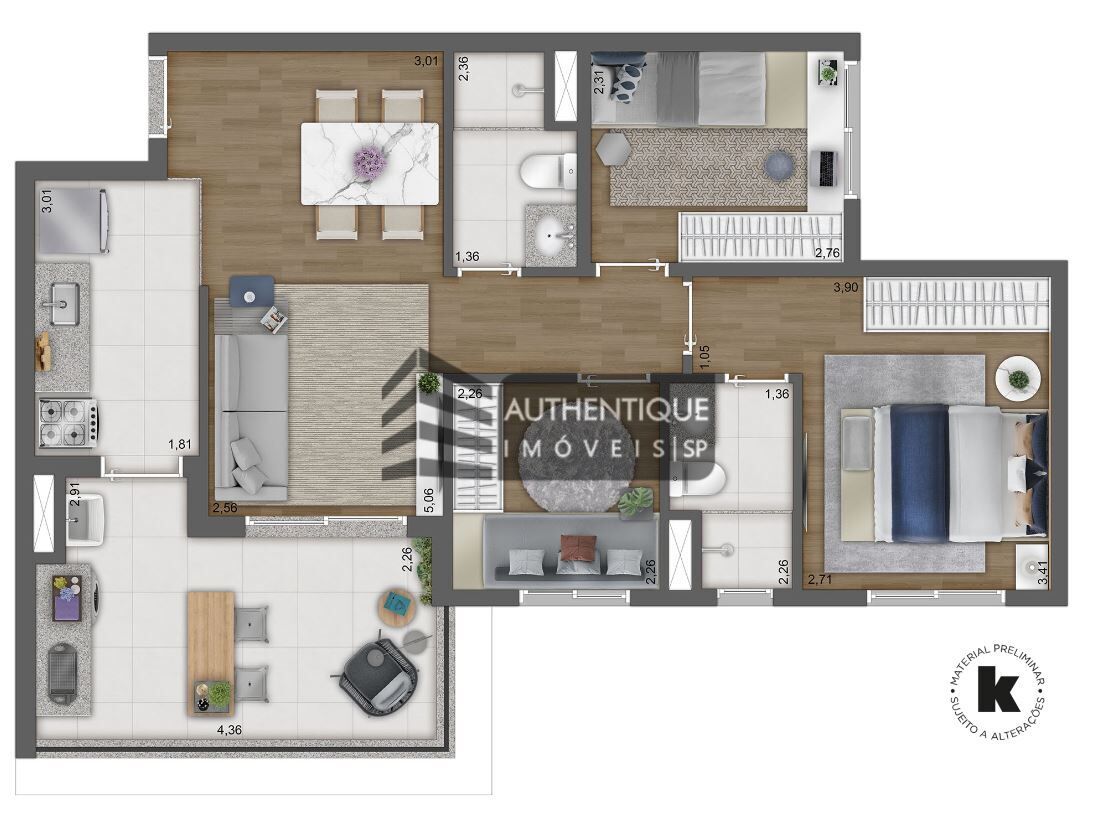 Apartamento à venda com 2 quartos, 57m² - Foto 24