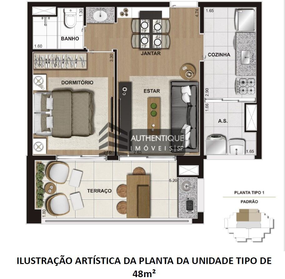 Apartamento à venda com 1 quarto, 48m² - Foto 27