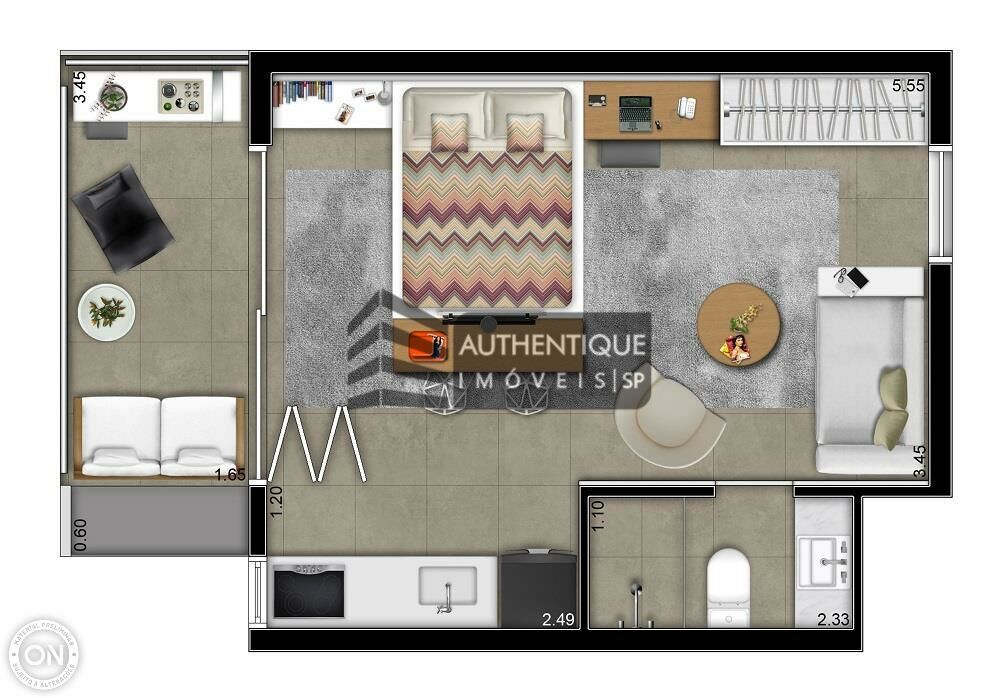 Apartamento à venda com 1 quarto, 35m² - Foto 9