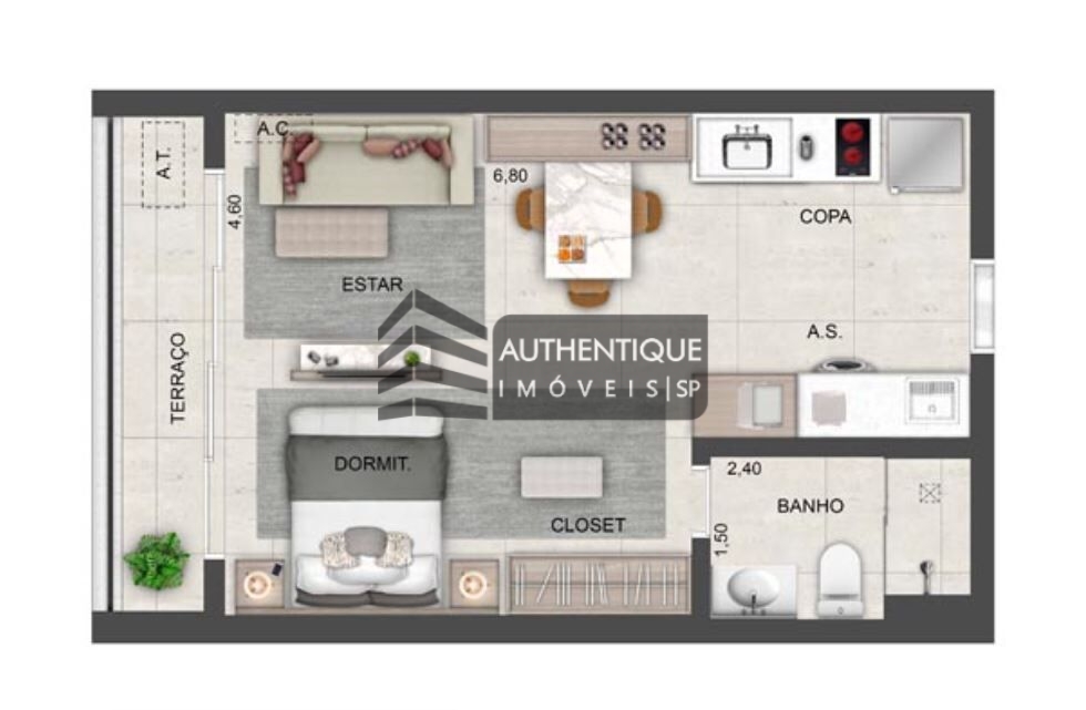 Apartamento à venda com 1 quarto, 40m² - Foto 9