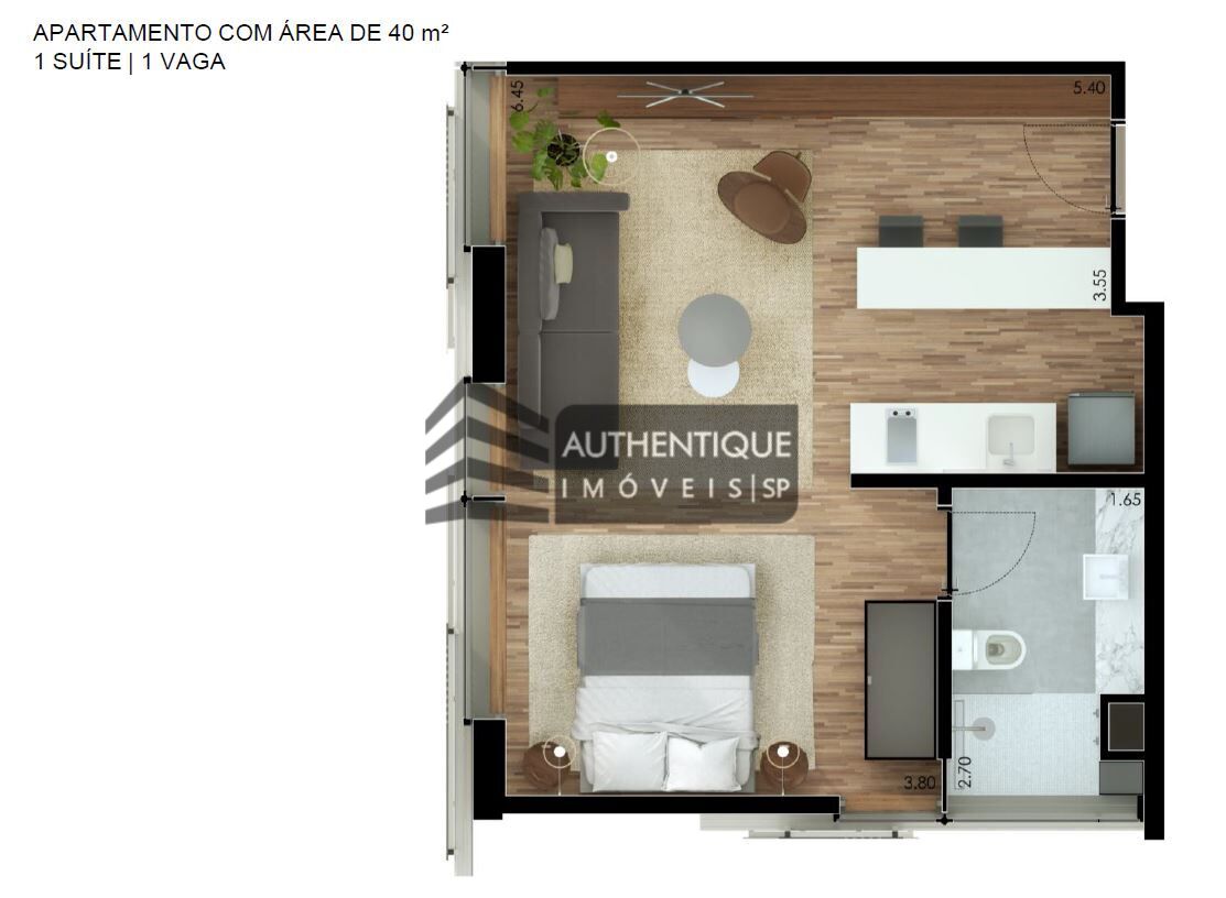 Apartamento à venda com 1 quarto, 41m² - Foto 49