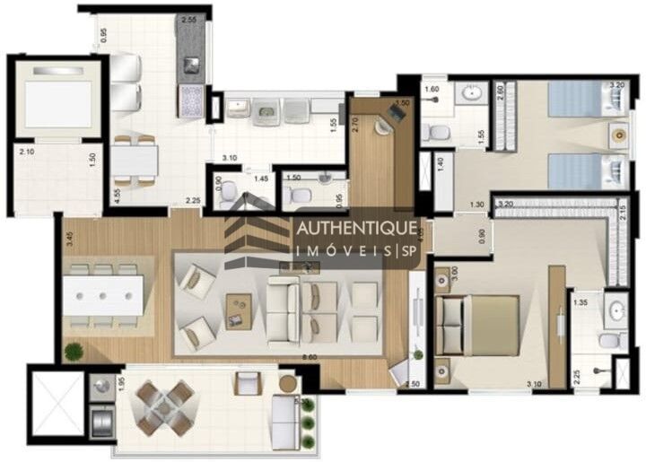 Apartamento à venda com 2 quartos, 110m² - Foto 23