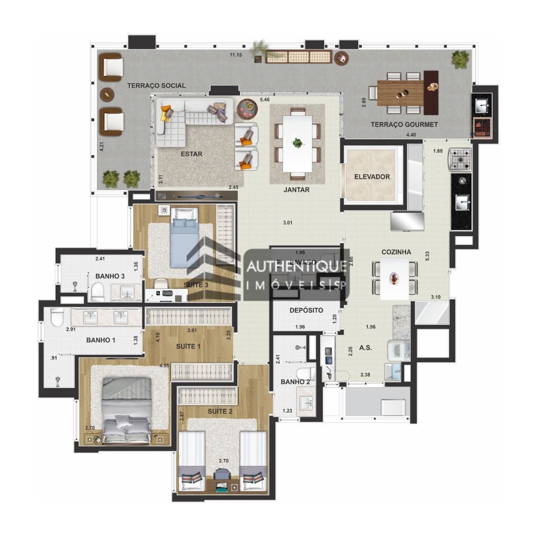 Apartamento à venda com 3 quartos, 132m² - Foto 34