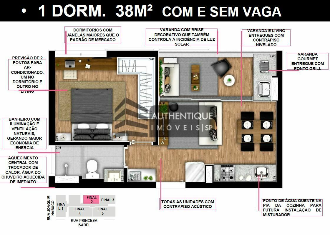 Apartamento à venda com 1 quarto, 38m² - Foto 16