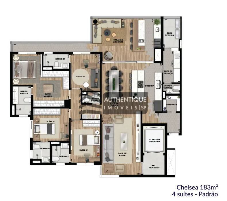 Apartamento à venda com 4 quartos, 209m² - Foto 50