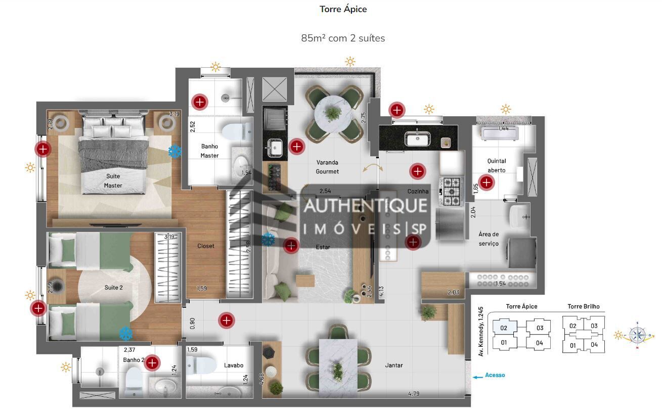 Apartamento à venda com 2 quartos, 85m² - Foto 38