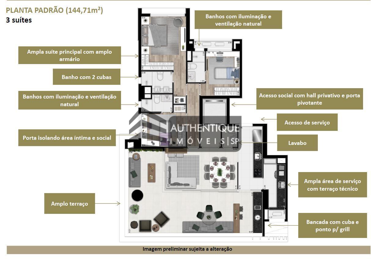 Apartamento à venda com 3 quartos, 144m² - Foto 42