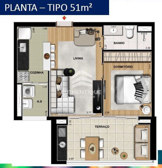 Apartamento, 1 quarto, 51 m² - Foto 12