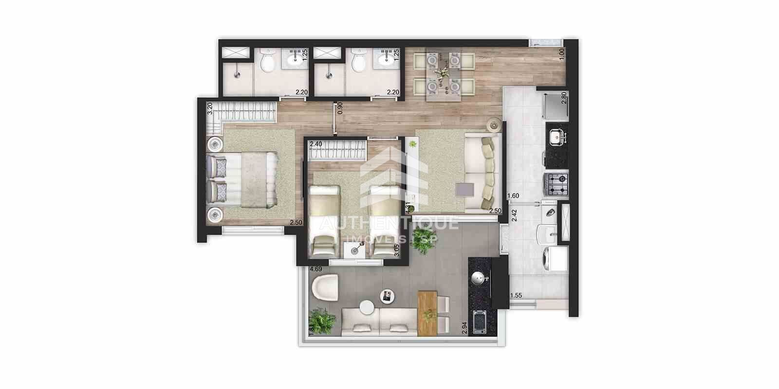 Apartamento, 2 quartos, 66 m² - Foto 42