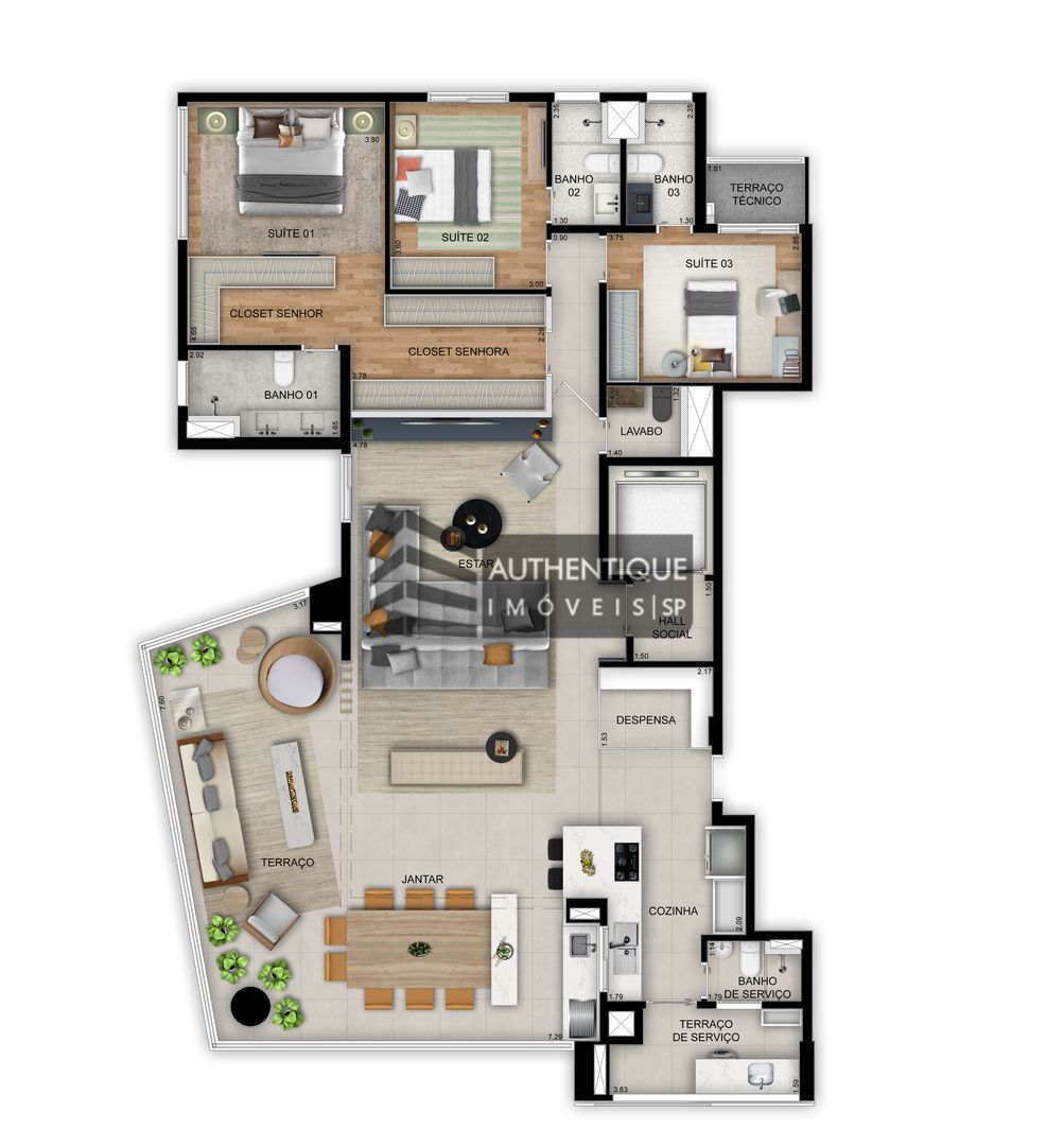 Apartamento à venda com 4 quartos, 195m² - Foto 46