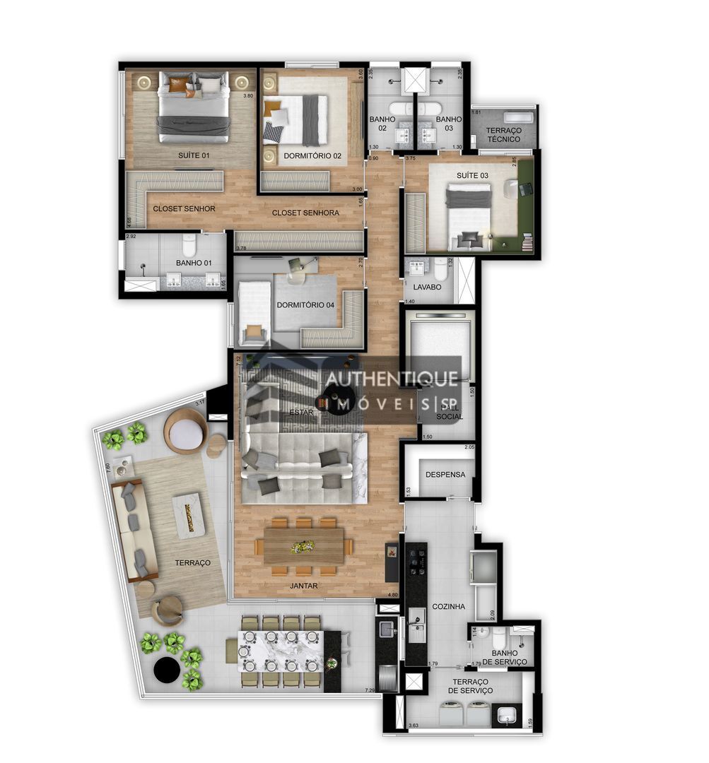 Apartamento à venda com 4 quartos, 195m² - Foto 47