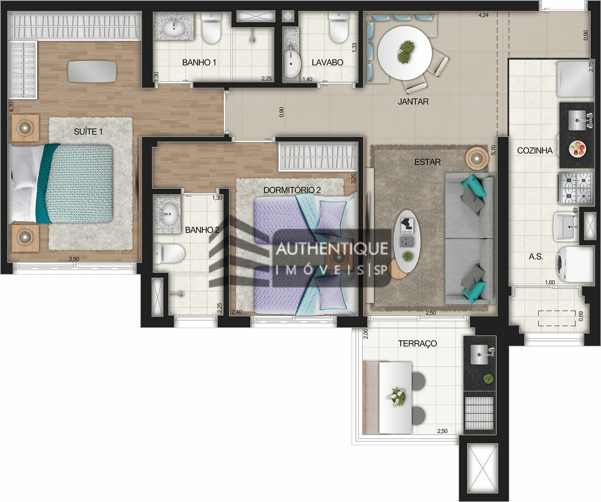 Apartamento à venda com 2 quartos, 72m² - Foto 49