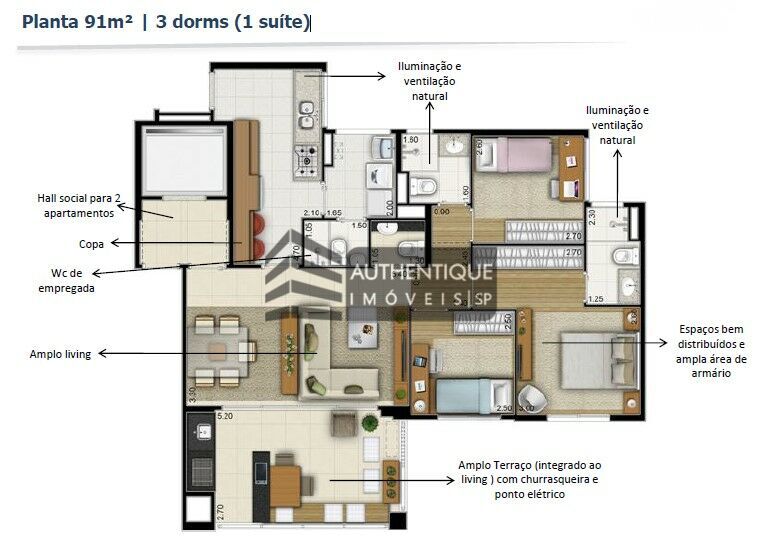 Apartamento à venda com 3 quartos, 91m² - Foto 50