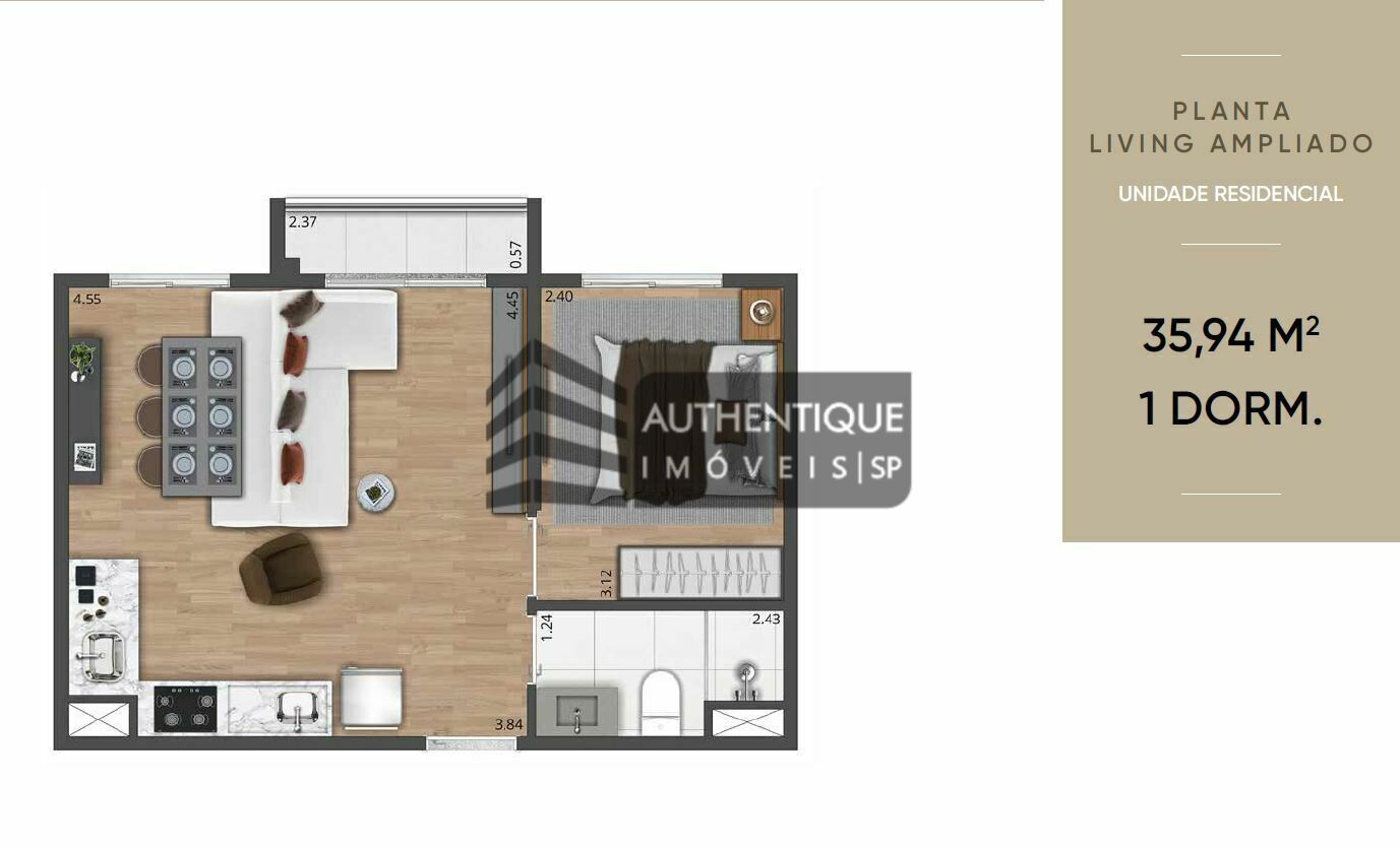 Apartamento à venda com 1 quarto, 27m² - Foto 22