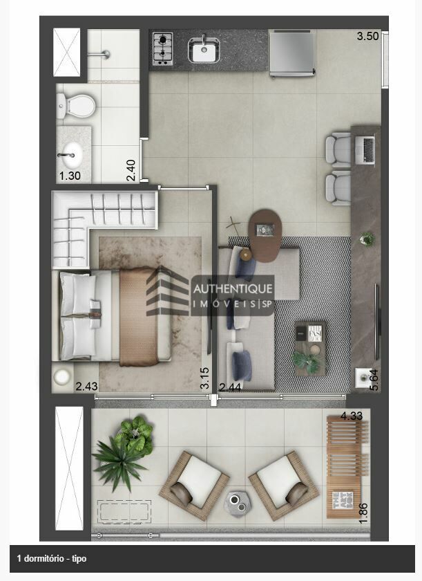 Apartamento à venda com 1 quarto, 43m² - Foto 33