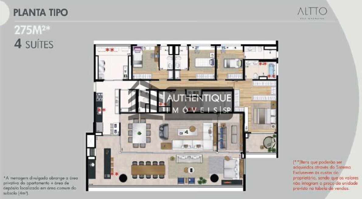 Apartamento à venda com 4 quartos, 275m² - Foto 19