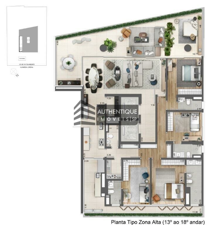 Apartamento à venda com 3 quartos, 263m² - Foto 18